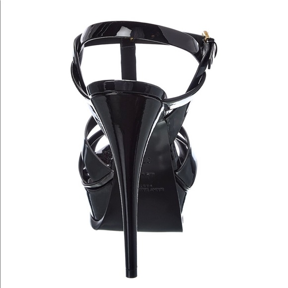 Saint Laurent Tribute 105 Patent Platform Sandal - Picture 3 of 4